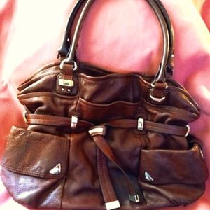 B.Makowsky Camel Leather Handbag
